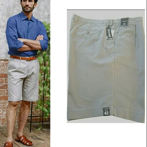 Shorts 42 Khaki Men Stretch Cotton Travel Career Golf Cruise New